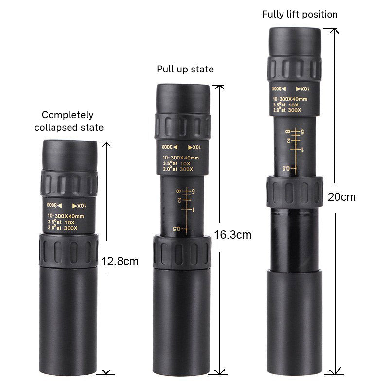 10-30×25 HD Zoom Monocular Telescope — Portable Long Range Spyglass for Hunting & Outdoor