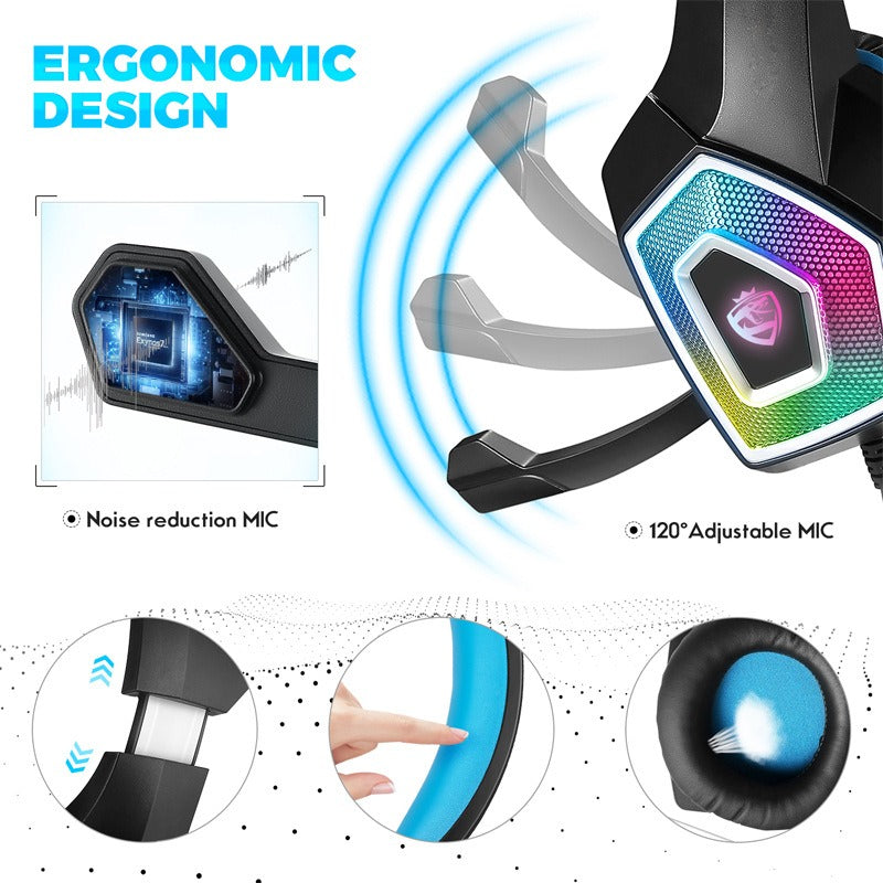 RGB Gaming Headphones – Wired Over-Ear with Mic | Harding's Essential
