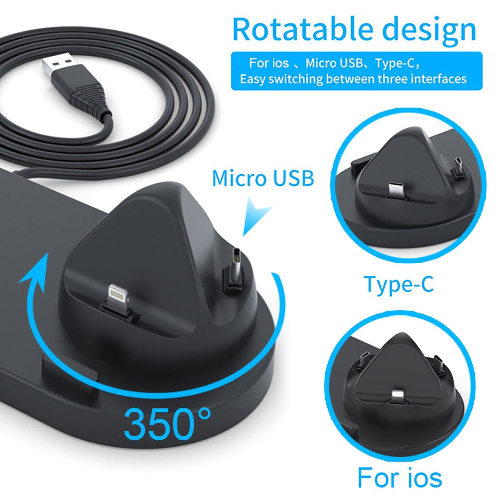6-in-1 Wireless Charging Station – Fast Charge iPhone, Apple Watch, AirPods & Android