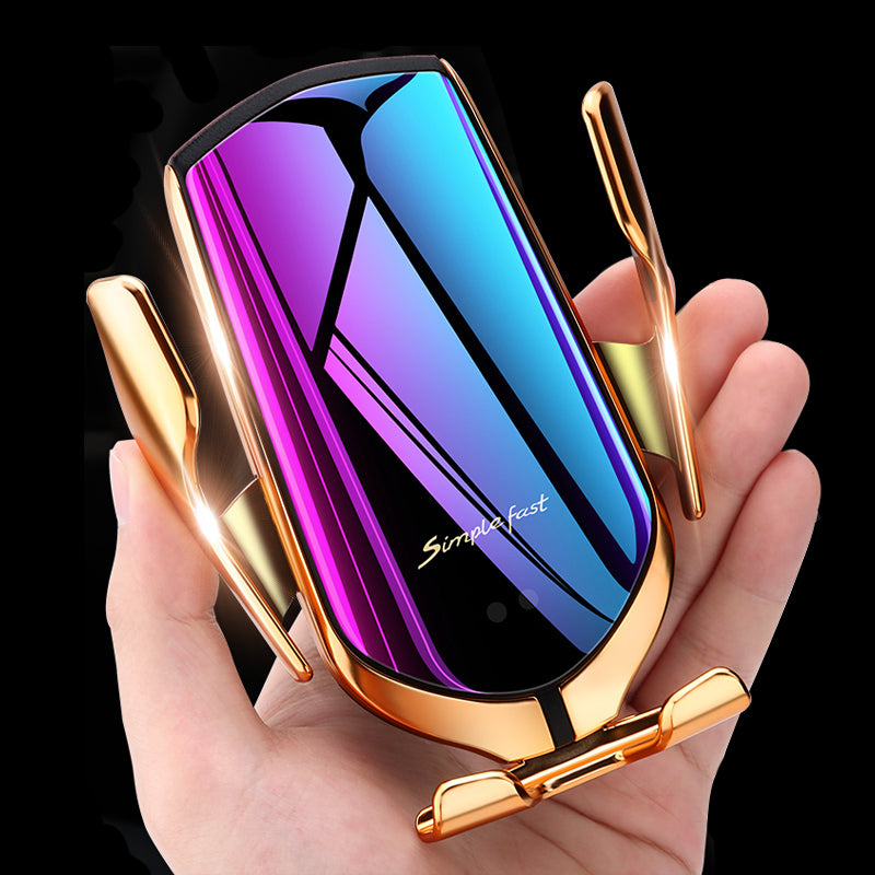 10W Qi Wireless Car Charger Mount — Auto-Clamp Phone Holder with Fast Charging