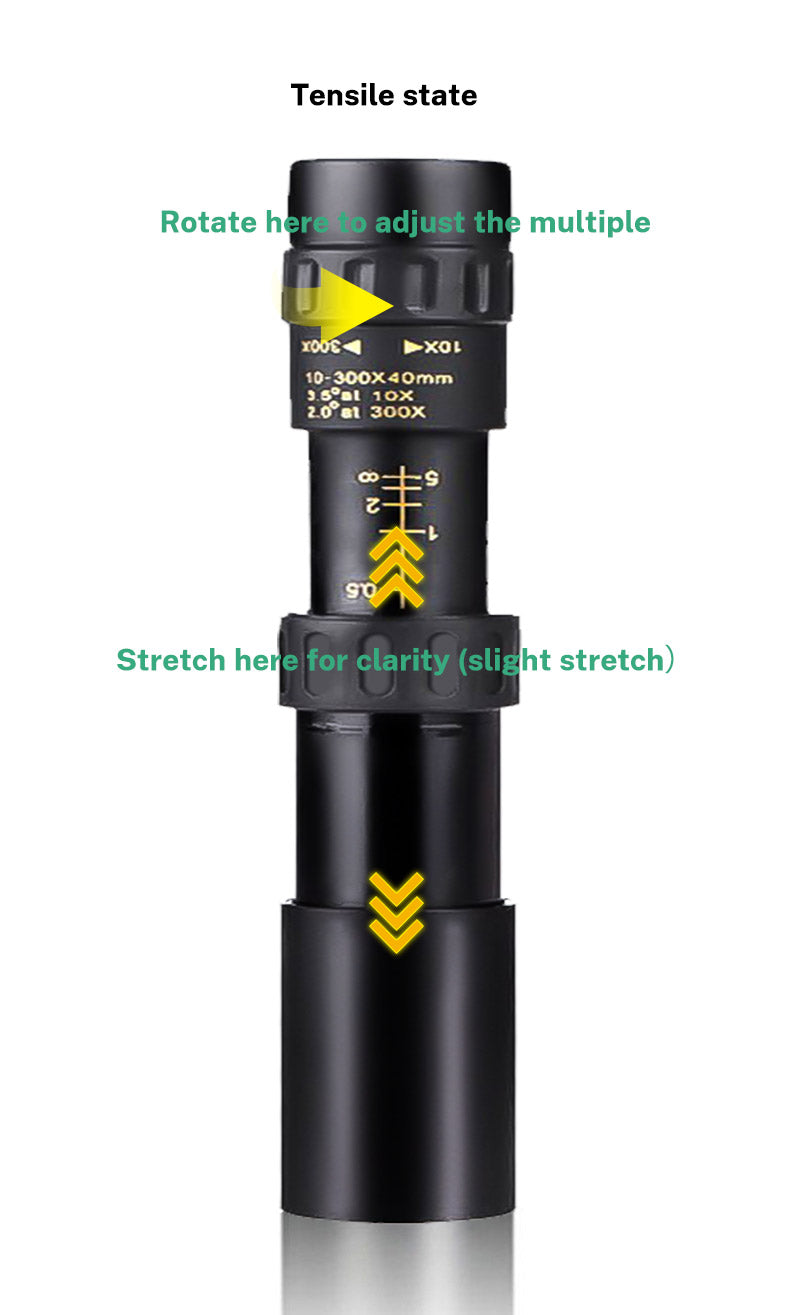 10-30×25 HD Zoom Monocular Telescope — Portable Long Range Spyglass for Hunting & Outdoor