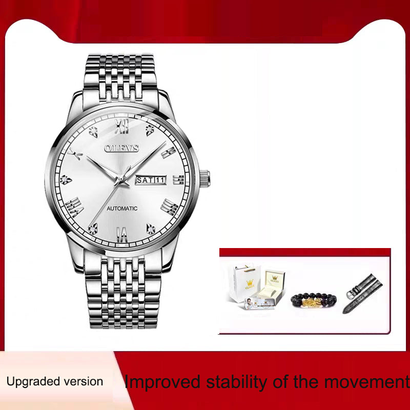 Men's Automatic Mechanical Watch — Self-Winding, Waterproof & Night Light
