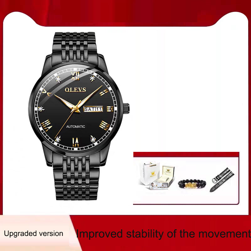 Men's Automatic Mechanical Watch — Self-Winding, Waterproof & Night Light