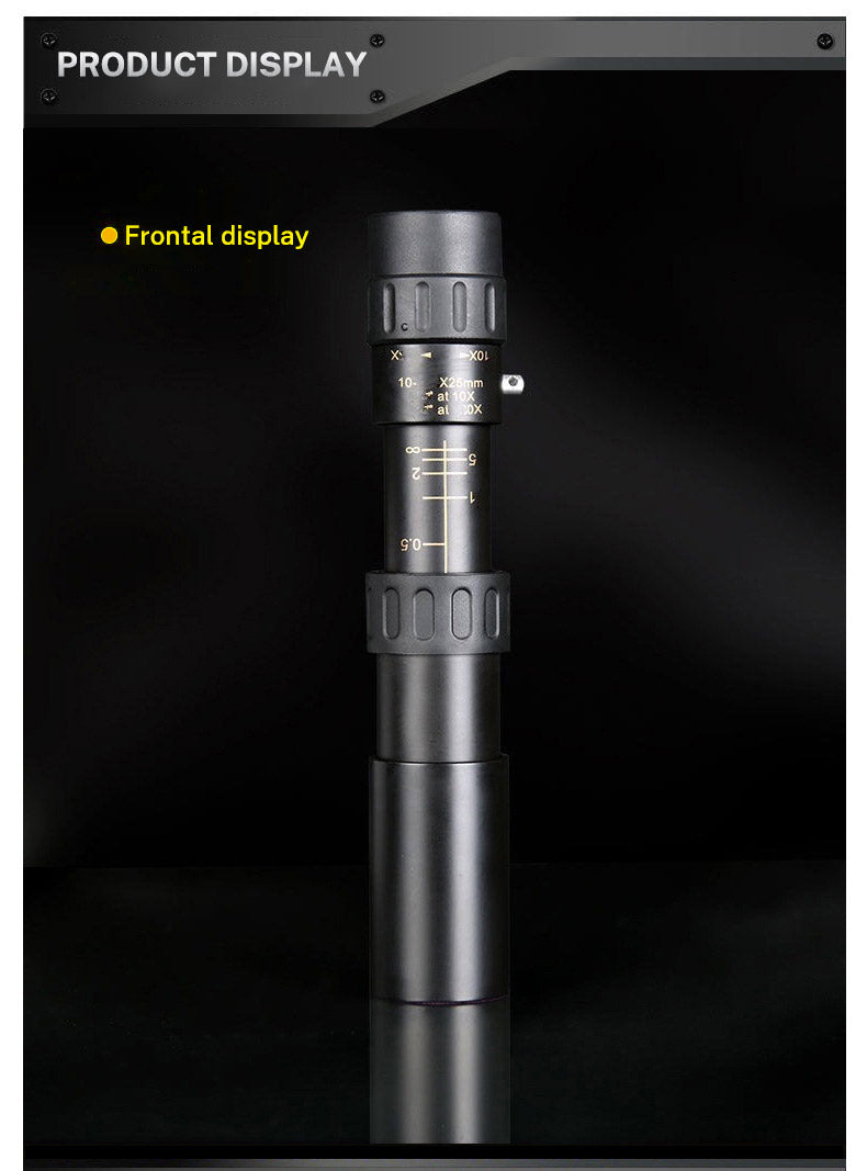 10-30×25 HD Zoom Monocular Telescope — Portable Long Range Spyglass for Hunting & Outdoor