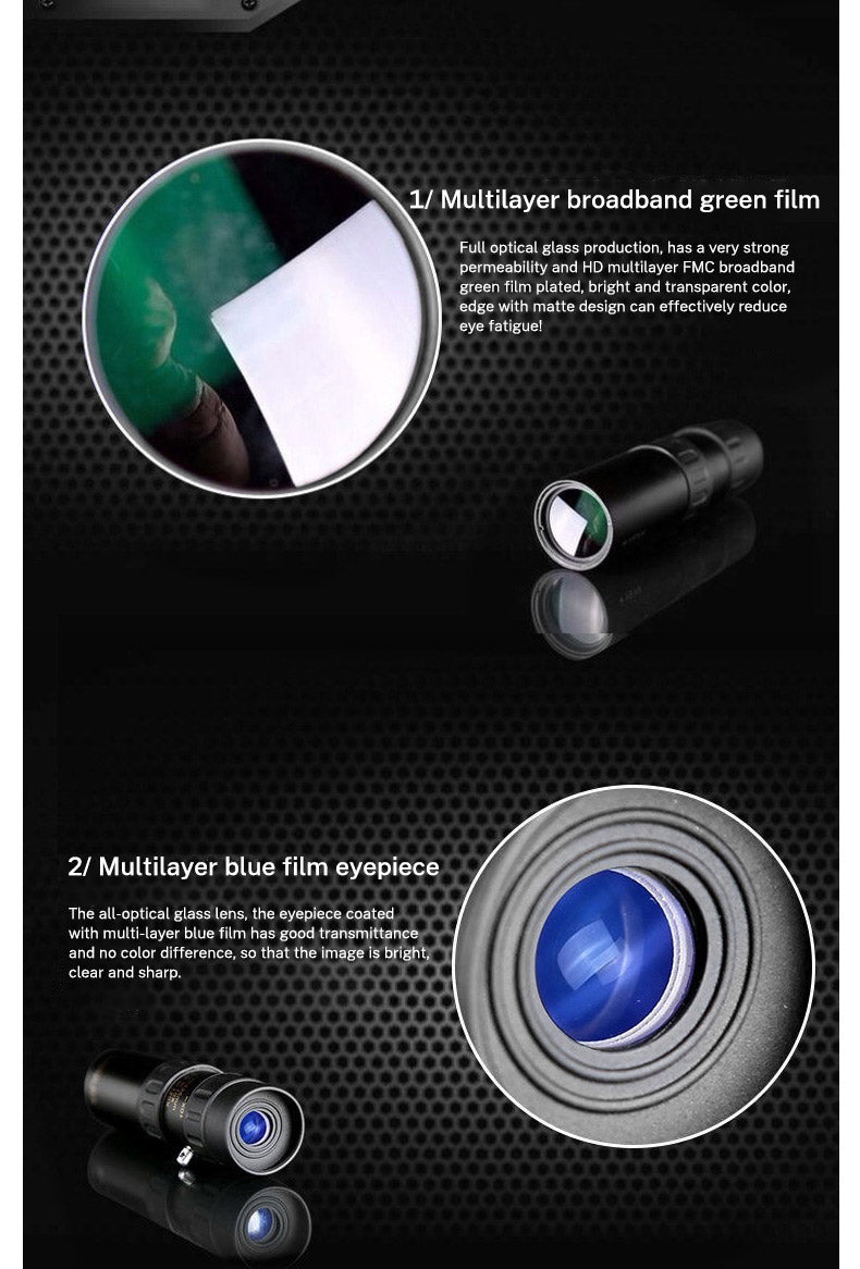 10-30×25 HD Zoom Monocular Telescope — Portable Long Range Spyglass for Hunting & Outdoor