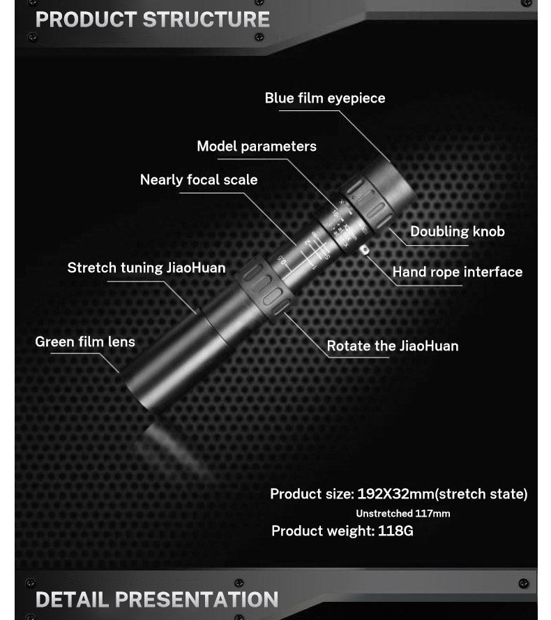 10-30×25 HD Zoom Monocular Telescope — Portable Long Range Spyglass for Hunting & Outdoor