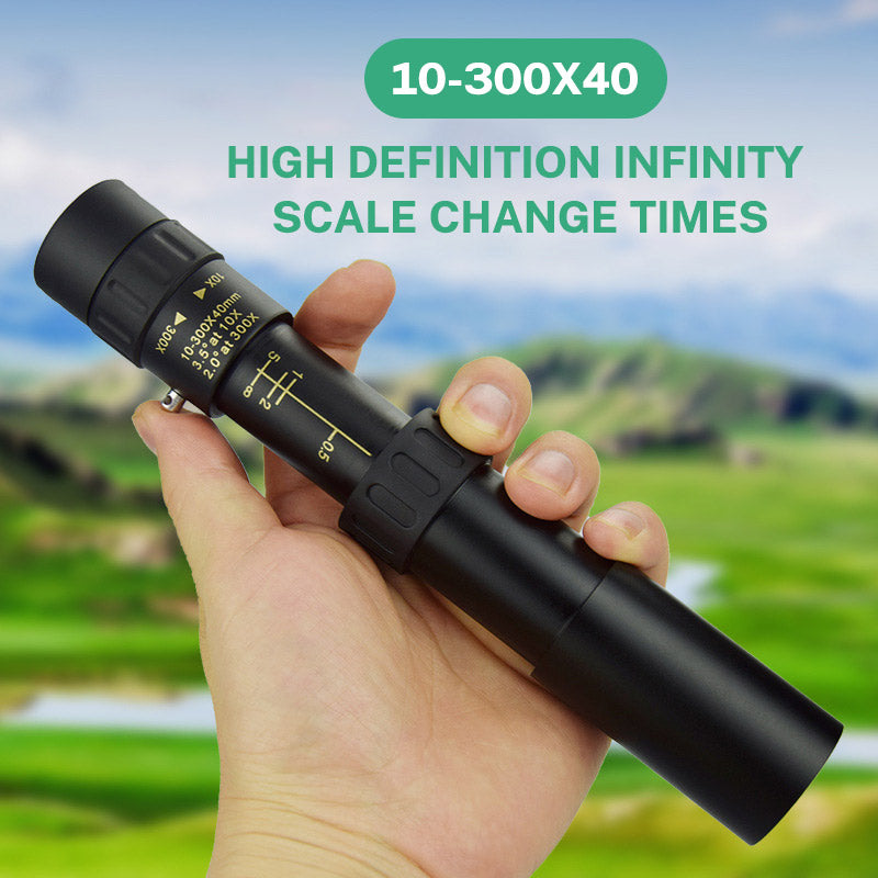 10-30×25 HD Zoom Monocular Telescope — Portable Long Range Spyglass for Hunting & Outdoor