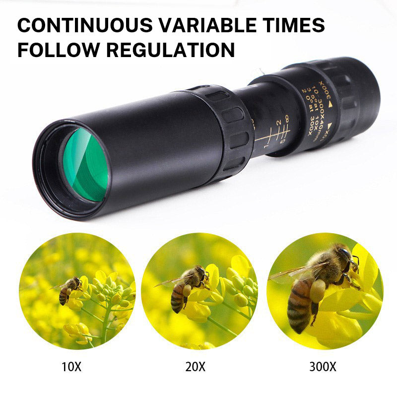 10-30×25 HD Zoom Monocular Telescope — Portable Long Range Spyglass for Hunting & Outdoor