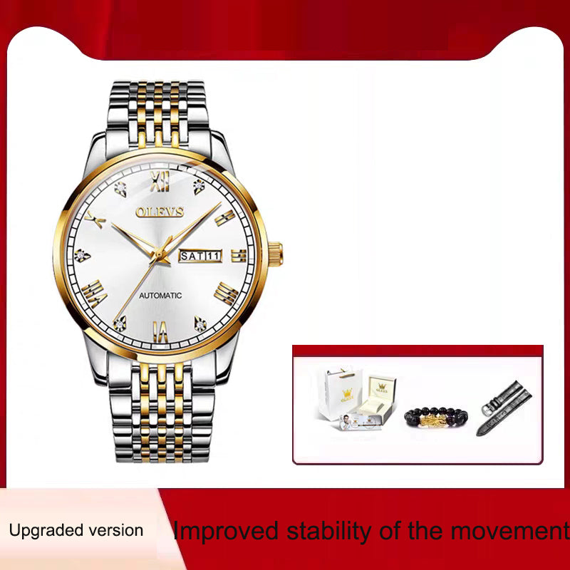Men's Automatic Mechanical Watch — Self-Winding, Waterproof & Night Light