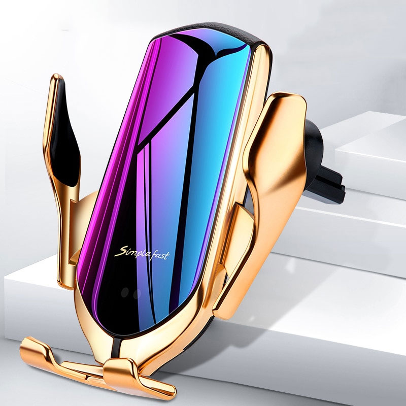 10W Qi Wireless Car Charger Mount — Auto-Clamp Phone Holder with Fast Charging