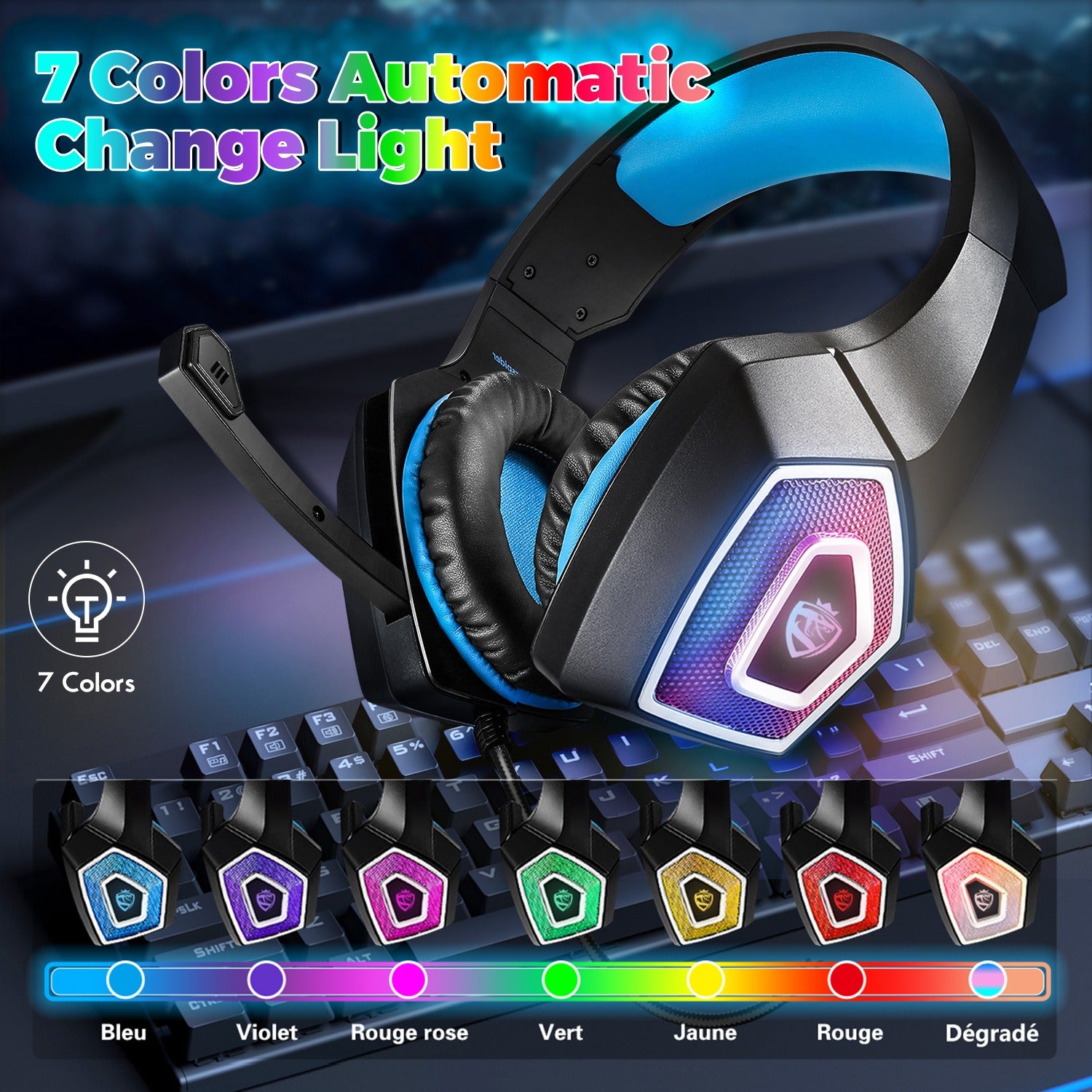 RGB Gaming Headphones – Wired Over-Ear with Mic | Harding's Essential