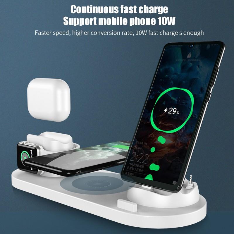 6-in-1 Wireless Charging Station – Fast Charge iPhone, Apple Watch, AirPods & Android