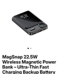 Space Black MagSnap 22.5W wireless magnetic power bank