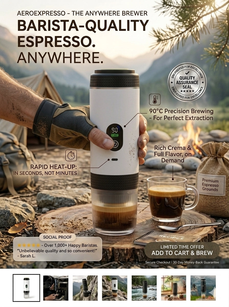 Portable Espresso Machine – 3-in-1 Digital Coffee Maker | 20 BAR | Travel, Camping & Office