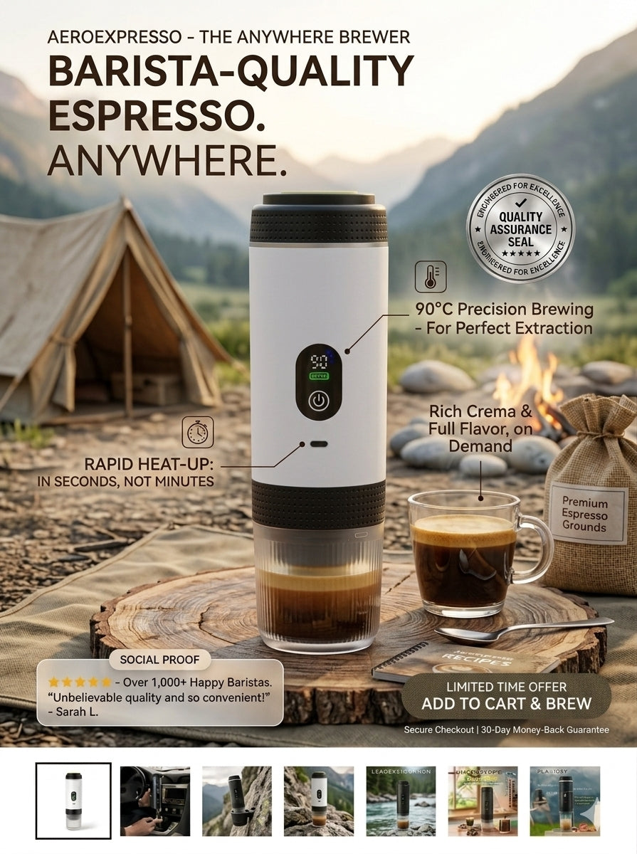 Portable Espresso Machine – 3-in-1 Digital Coffee Maker | 20 BAR | Travel, Camping & Office