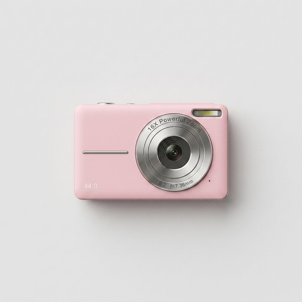 Compact Digital Camera — Y2K Aesthetic Flat Lay | Generated by Modelize